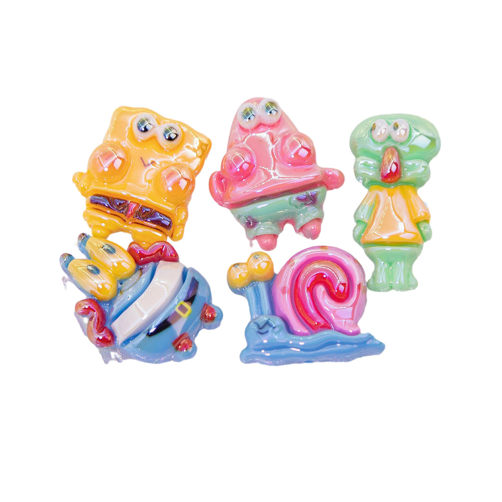 Glossy Spongebob Character Resin Beads 20pcs Colorful Series 5