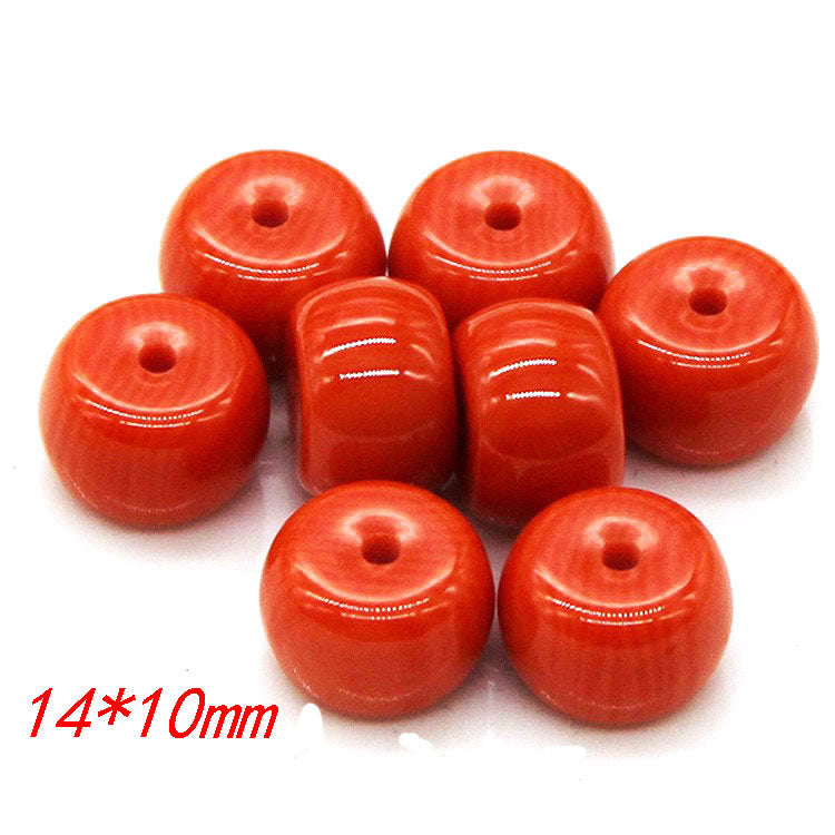 Imitation Coral Barrel Resin Beads 6-22mm Warm Reddish Orange 100pcs 13