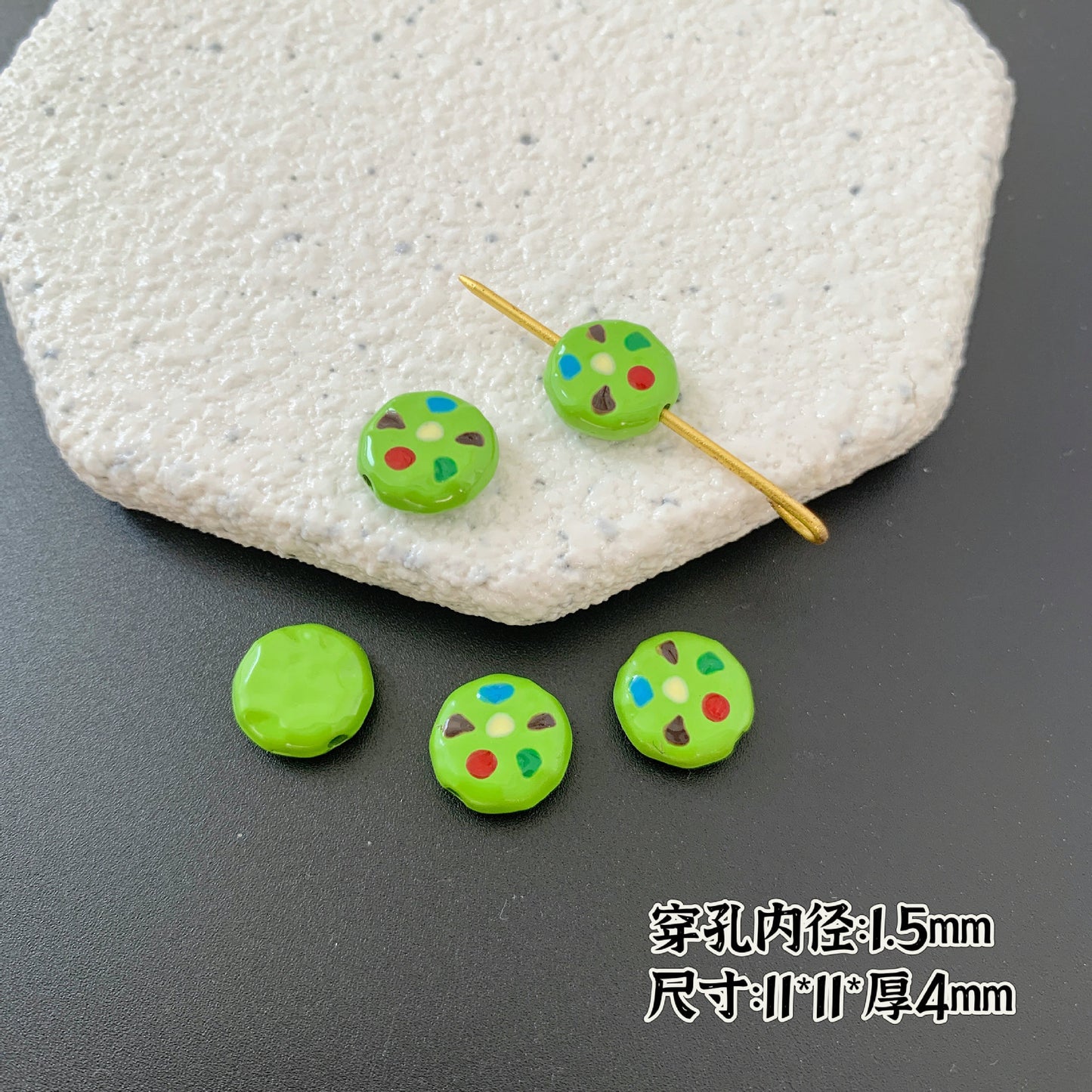 Baking Painted Series Metal Beads Colorful Glossy Alloy 20pcs 26