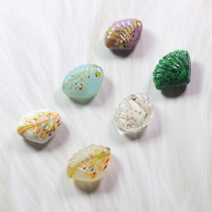 Lampwork Glass Beads Shell 14mm Phoenix Tail Pattern 10pcs