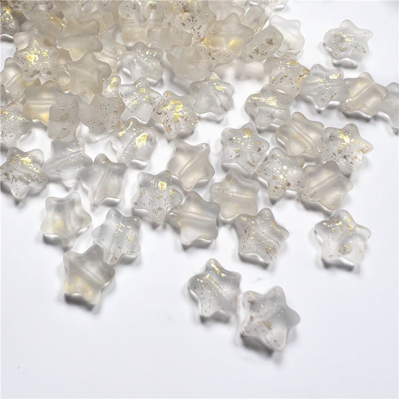 Czech Glass Beads Star 8mm Translucent Soft Color Gradient 50pcs 7