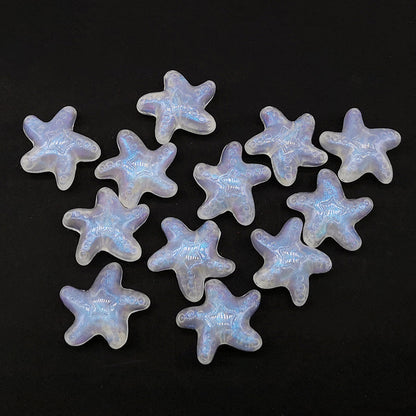 Transparent Aurora Laser Acrylic Beads Iridescent Mixed Shapes 2pcs 50