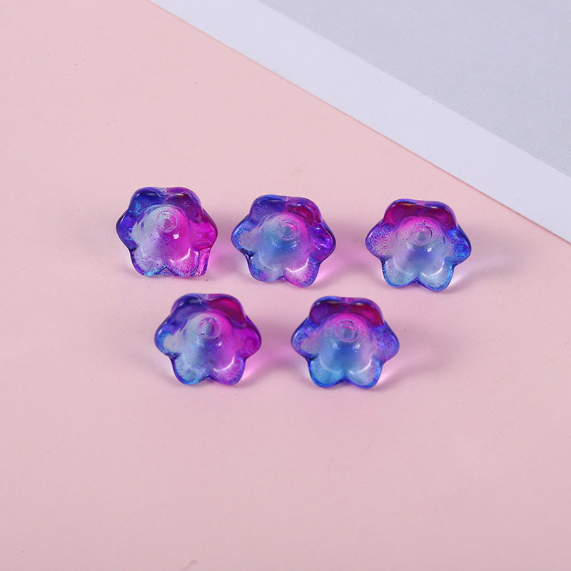Czech Glass Beads Lily Orchid 10mm Transparent Mixed Colors 100pcs 7