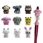 Silicone 3D Focal Beads Cartoon Animal Tiger Wide Eyes
