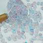 Transparent Sugar Cube Glass Beads 7mm Frosted Pastel 50pcs 18