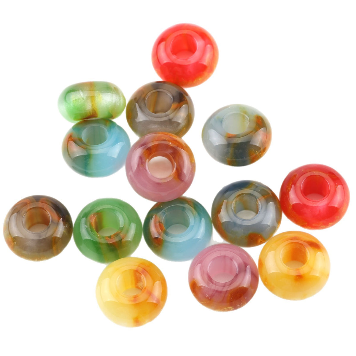 Resin Spacer Beads 14mm Antique Gild Texture 100pcs 5