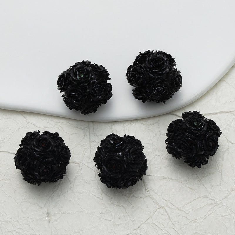 Embellished Flower Cluster Clay Beads 20mm Gradient Rose 10pcs 14