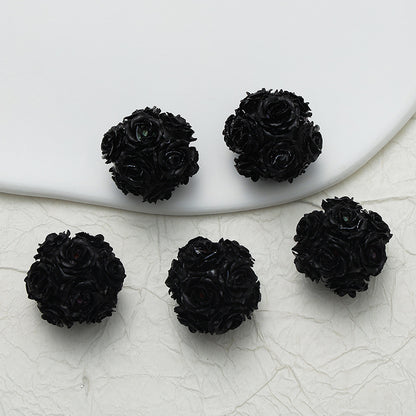Embellished Flower Cluster Clay Beads 20mm Gradient Rose 10pcs 14