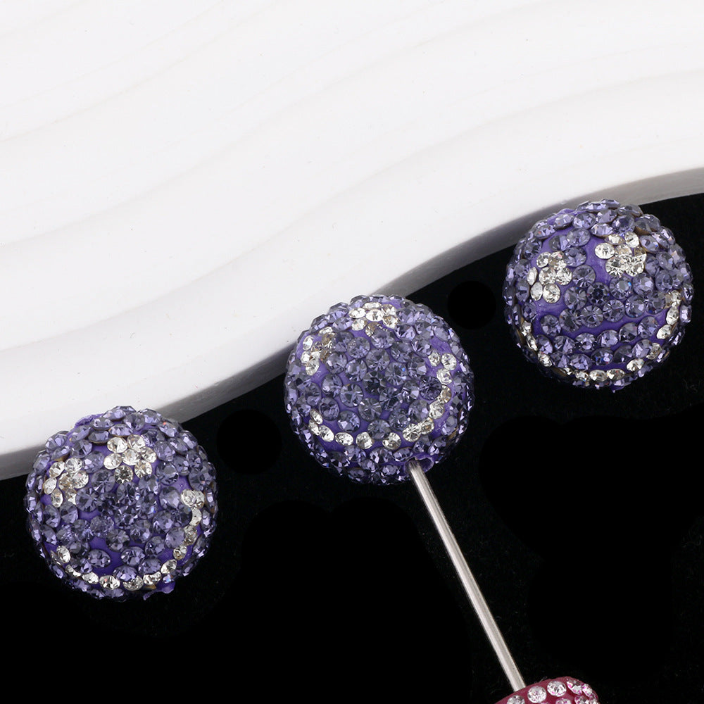 Smiley Face Bubblegum Rhinestone Beads 20mm Polymer Clay Full Rhinestones 6pcs 11