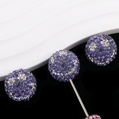 Smiley Face Bubblegum Rhinestone Beads 20mm Polymer Clay Full Rhinestones 6pcs 11