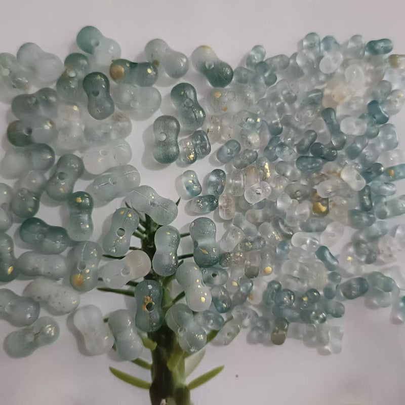 Acrylic Peanut Spacer Beads 3x6 6x11mm Transparent Frosted Gilded 1000pcs 8