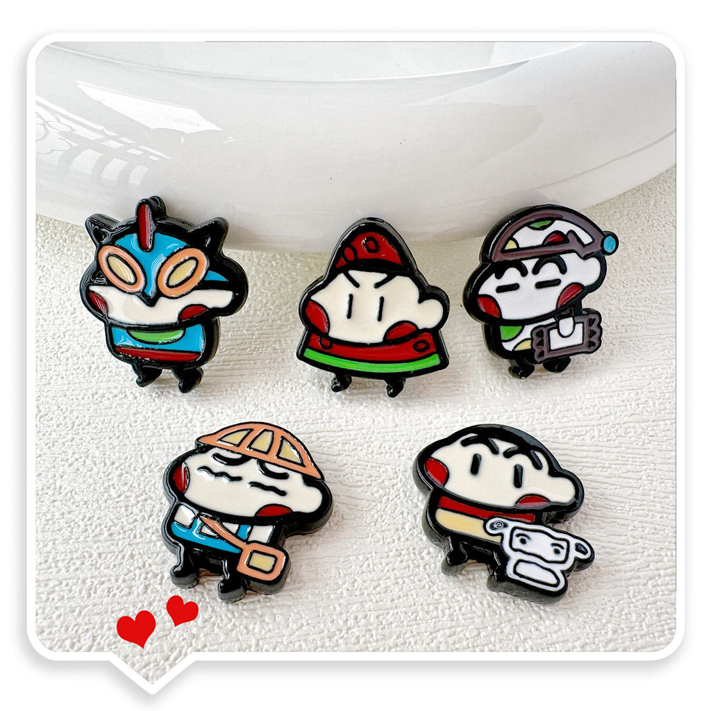 Painted Alloy Metal Beads Crayon Shin-Chan Series 10pcs 2
