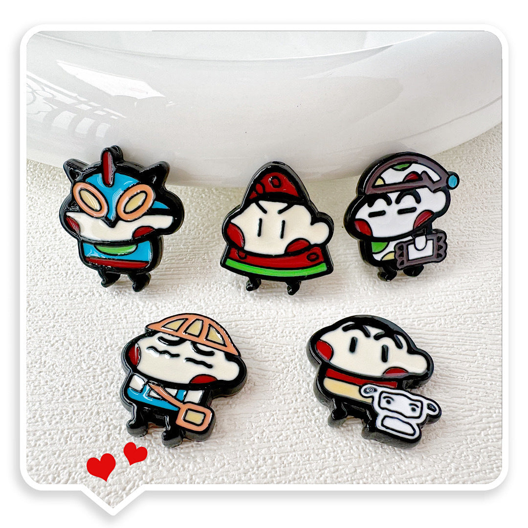 Painted Alloy Metal Beads Crayon Shin-Chan Series 10pcs 2
