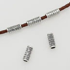 Tube Metal Beads 13mm Tibetan Imitation Braided Pattern Alloy 1pc 4