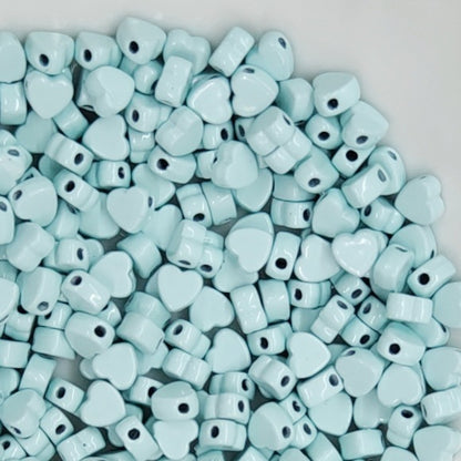 Heart Metal Beads 5mm Baking Painted Colorful Flat 50pcs 7