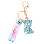 Acrylic Crystal Sitting Bear Keychain Iridescent Glitter Colors 4