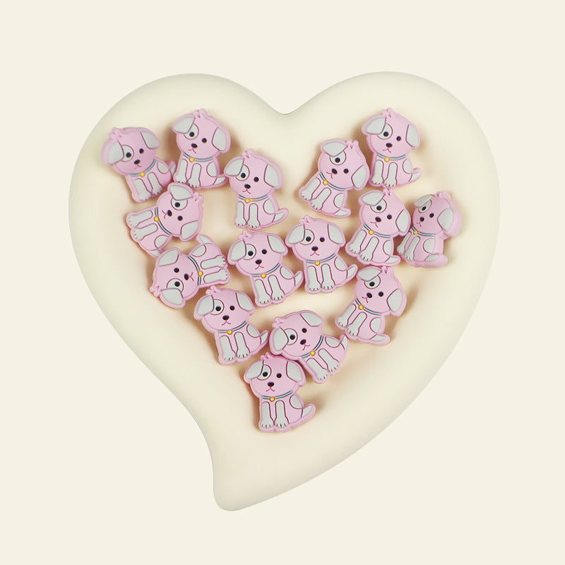 Silicone Focal Beads Puppy Sitting Pose 20pcs 4
