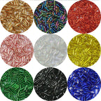 Multicolor Bugle Glass Beads 2x6mm Glossy Tubes 300pcs 2