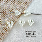 Heart Stone Metal Beads 6mm 9mm Glossy Painted Pastel Colors 50pcs 6
