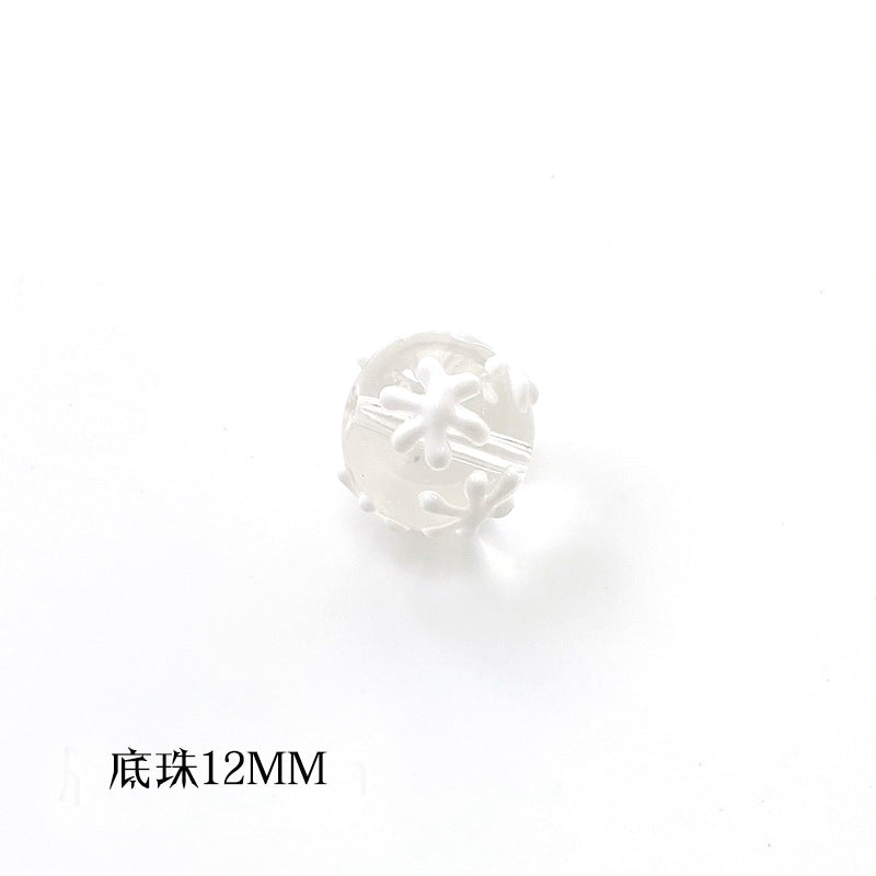 Hand Painted Christmas Enamel Glass Beads 12mm 14mm 1pc 9