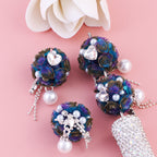 Flower Cluster Round Clay Beads 22mm Tassel Rose Gem 5pcs 6