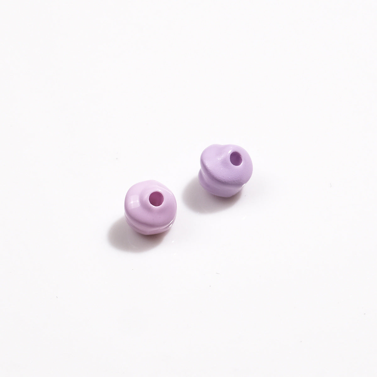Baking Painted Mini Twisted Acrylic Beads 6mm Glossy Mixed Colors 100pcs 7