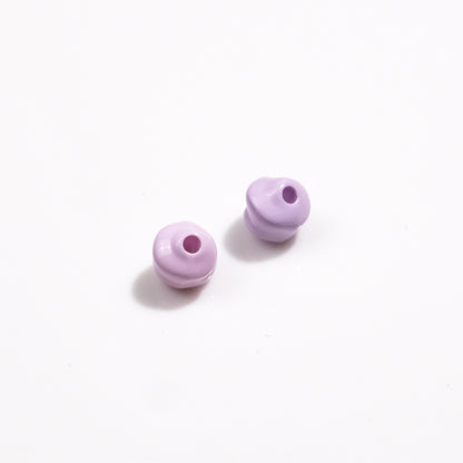 Baking Painted Mini Twisted Acrylic Beads 6mm Glossy Mixed Colors 100pcs 7