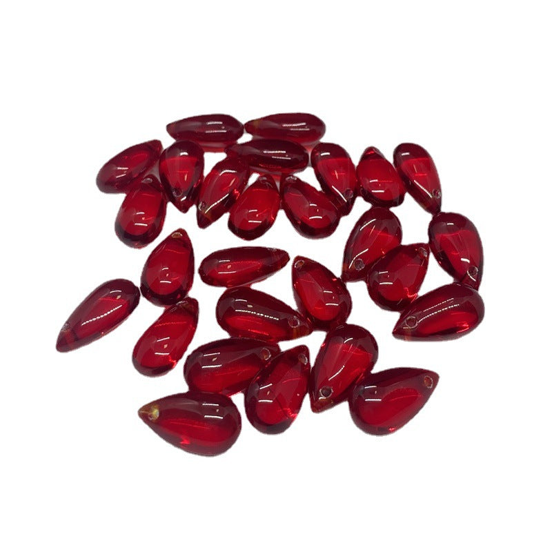 Czech Glass Beads Teardrop 8mm 14mm Glossy Purple Pink Iridescent 100pcs 2