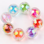 Iridescent Faceted Acrylic Beads 16mm Colorful Mixed 50pcs 2