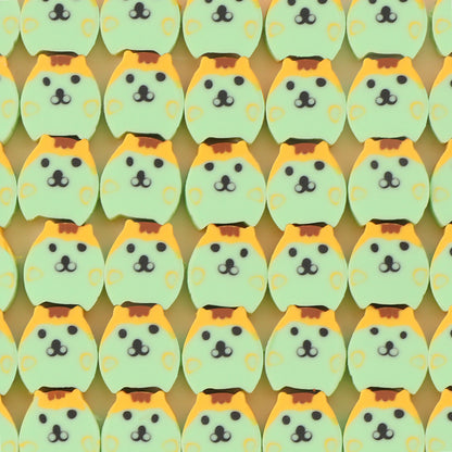 Animal Flat Clay Beads 9mm Cheerful Puppy Pattern Polymer 100pcs 11