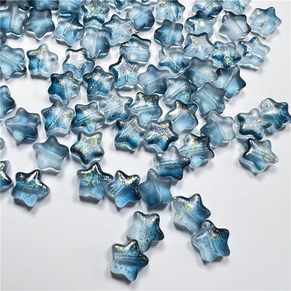 Czech Glass Beads Star 8mm Translucent Soft Color Gradient 50pcs 14