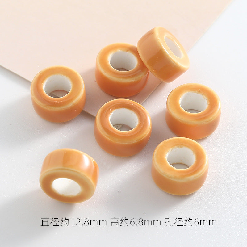 Ceramic Round Spacer Beads 12mm Candy Color Large Hole 50pcs 17