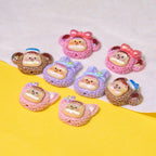 Plating Cute Duoduo Girl Series Resin Beads Glossy Animal Faces 10pcs 4