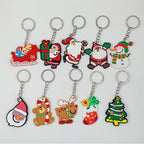 Cartoon Christmas Silicone Keychain Santa Claus Holiday Characters