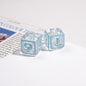 Clear Square Acrylic Beads 14mm Question & Exclamation Mark Pattern 30pcs 10
