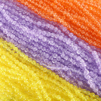 Electroplated Crackle Glass Beads 8mm Vibrant Mixed Colors 10 Strands