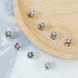 Alloy Flower Spacer Beads 6mm Five Petal Tibetan Silver Tone 100pcs 3