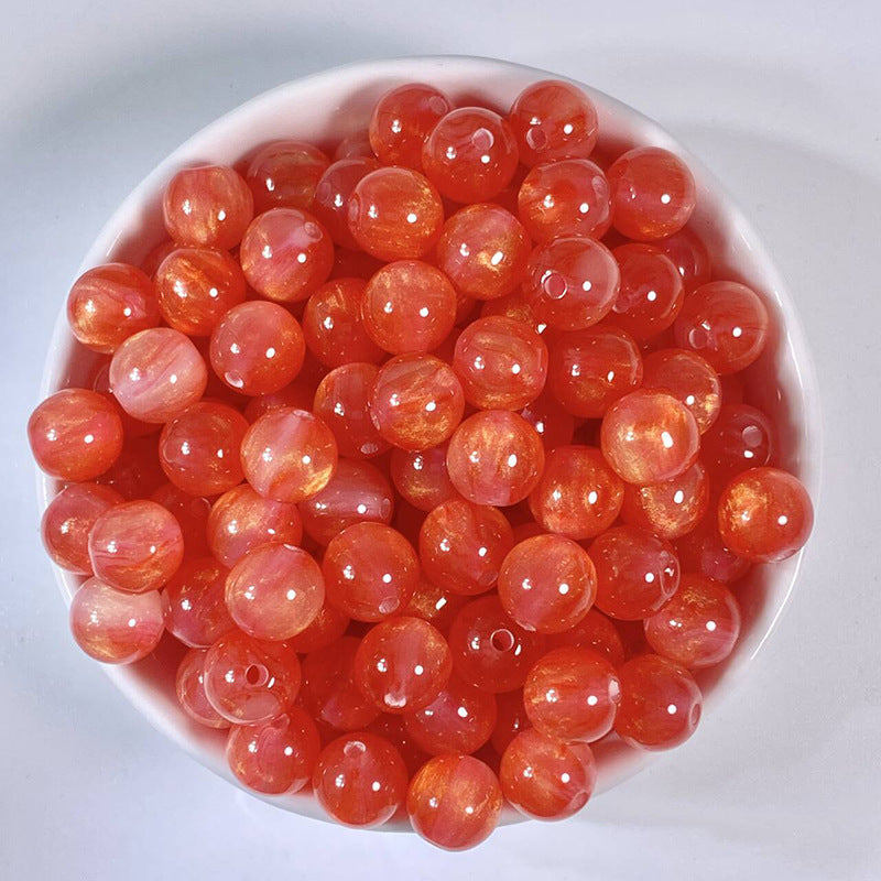 Gilding Gradient Resin Beads 8mm Round Shimmer 100pcs 18