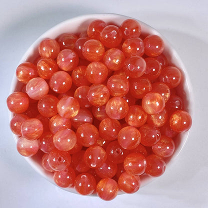Gilding Gradient Resin Beads 8mm Round Shimmer 100pcs 18