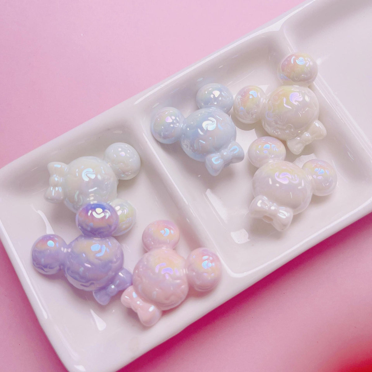 Glow Acrylic Mickey Head Acrylic Beads 28mm Pastel Glow 5pcs 4