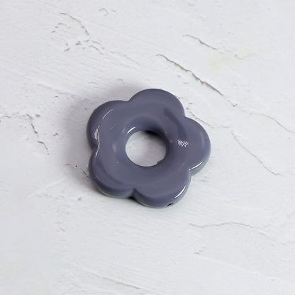 Acrylic Flower Spacer Beads 26mm Hollow Five Petal Large Hole 100pcs 23