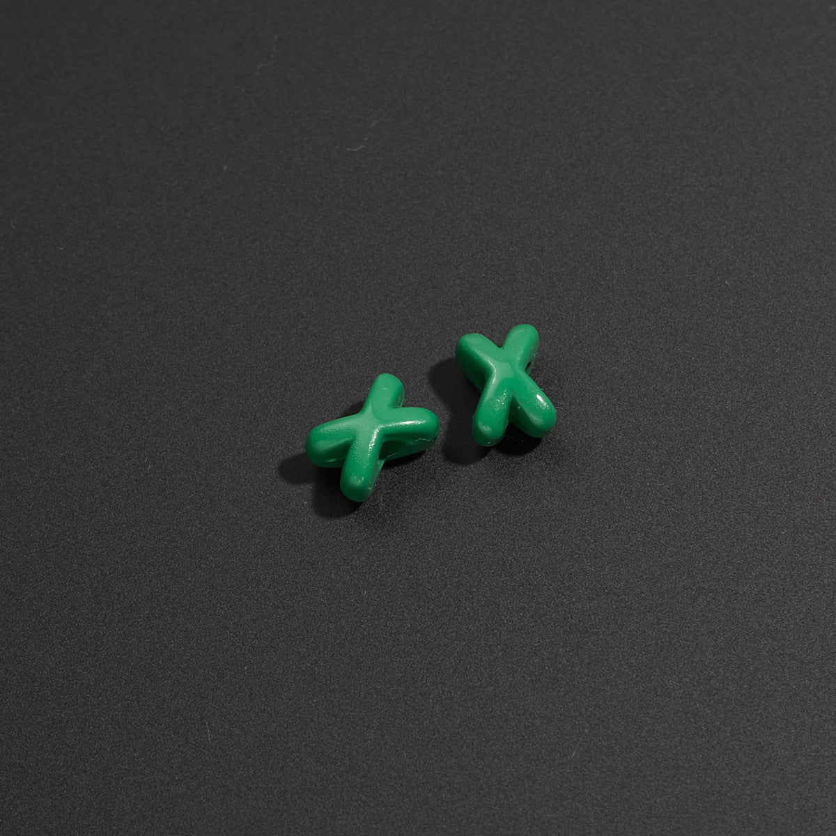 Baking Painted X Acrylic Beads 8mm Glossy Colorful 100pcs 15