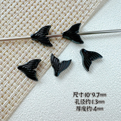 Shell and Mermaid Tail Metal Beads 14mm Glossy Pastel Painted Alloy 10pcs 24