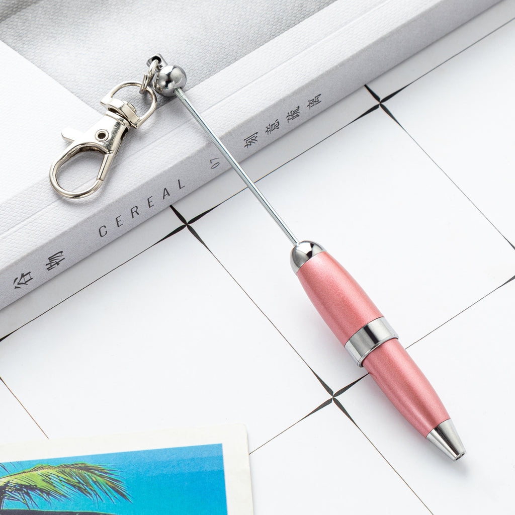 Beadable Pen Keychain Portable Metal Ballpoint Colorful Compact 16