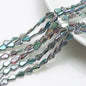 Electroplated Melon Seed Glass Beads 8mm 11mm Teardrop Iridescent 30pcs 11