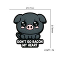 Silicone Focal Beads Black Pig With Don Go Bacon My Heart Text 20pcs 2
