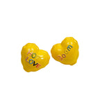 Balloon Heart Acrylic Beads 19mm Glossy Colorful Lettering 10pcs 2