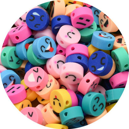 Flat Clay Beads 10mm Color Fruit Cartoon Mixed Design 1000pcs 35