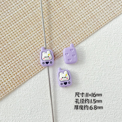 Painted Metal Beads 16mm Enamel Baking Phone & Yogurt Box 10pcs 8