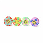 Flat Clay Beads 9mm Colorful Floral Smiling Face 100pcs 5